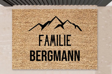 Gipfelstürmer: Personalisierte Fußmatte für Familien